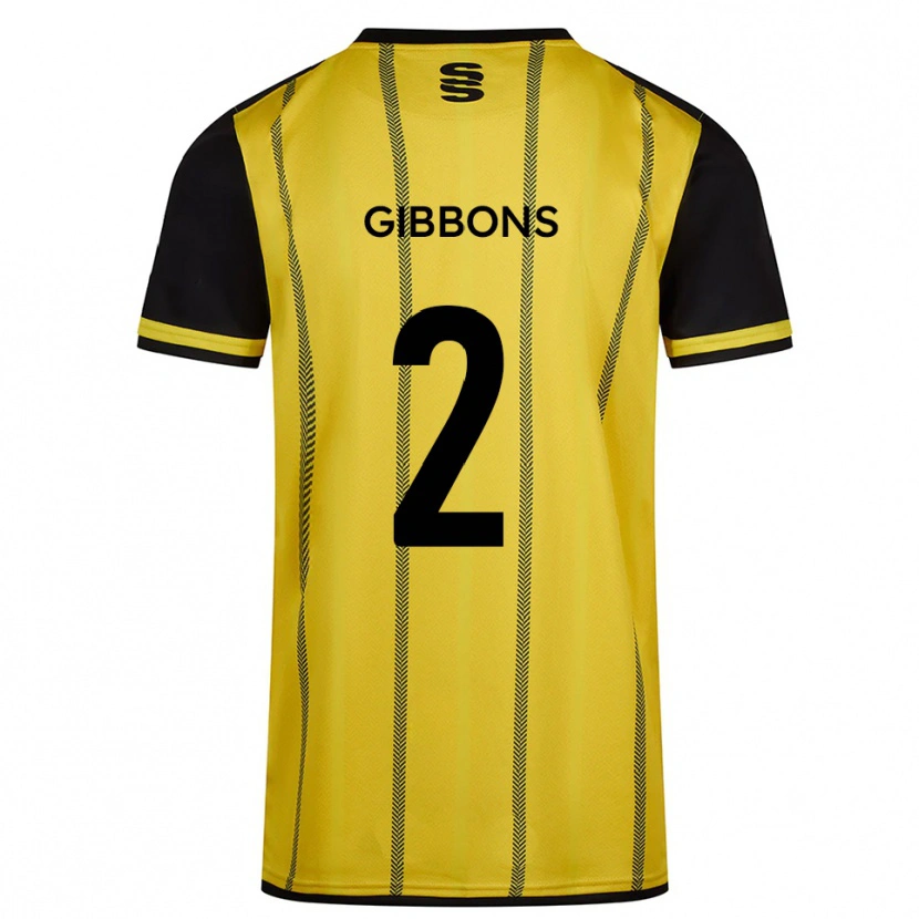 Danxen Kinder Sam Gibbons #2 Gelb Schwarz Auswärtstrikot Trikot 2025/26 T-Shirt Schweiz