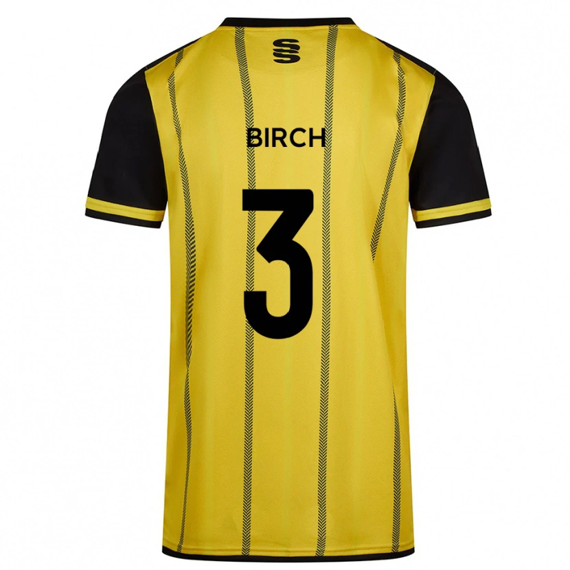 Danxen Kinder Sam Birch #3 Gelb Schwarz Auswärtstrikot Trikot 2025/26 T-Shirt Schweiz