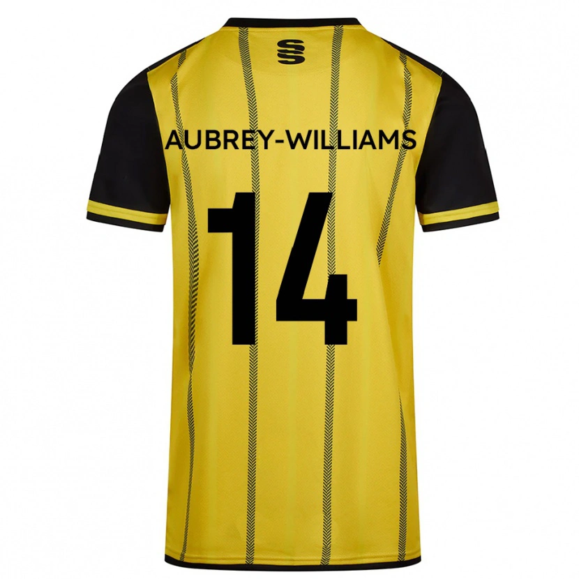 Danxen Kinder Harrison Aubrey-Williams #14 Gelb Schwarz Auswärtstrikot Trikot 2025/26 T-Shirt Schweiz