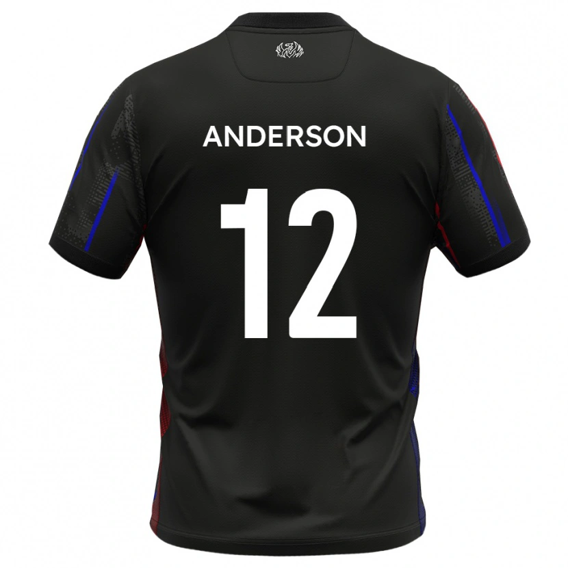 Danxen Kinder Keane Anderson #12 Schwarz Rot Auswärtstrikot Trikot 2025/26 T-Shirt Schweiz