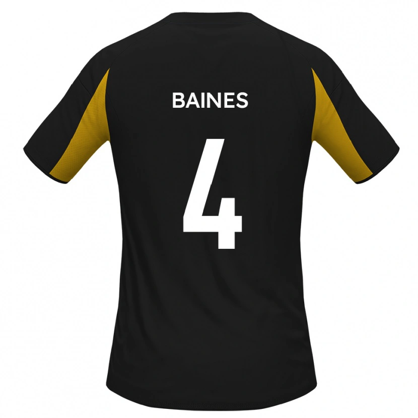 Danxen Kinder Lewis Baines #4 Schwarz Gelb Auswärtstrikot Trikot 2025/26 T-Shirt Schweiz