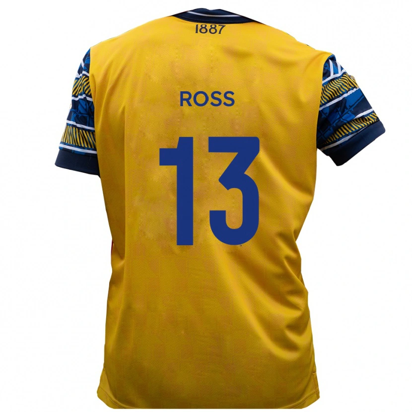 Danxen Kinder Craig Ross #13 Gelb Schwarz Auswärtstrikot Trikot 2025/26 T-Shirt Schweiz