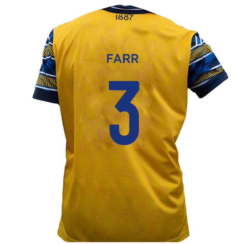 Danxen Kinder Jacob Farr #3 Gelb Schwarz Auswärtstrikot Trikot 2025/26 T-Shirt Schweiz