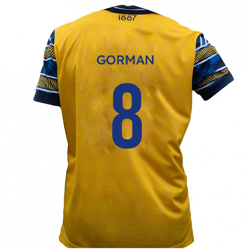 Danxen Kinder Dale Gorman #8 Gelb Schwarz Auswärtstrikot Trikot 2025/26 T-Shirt Schweiz