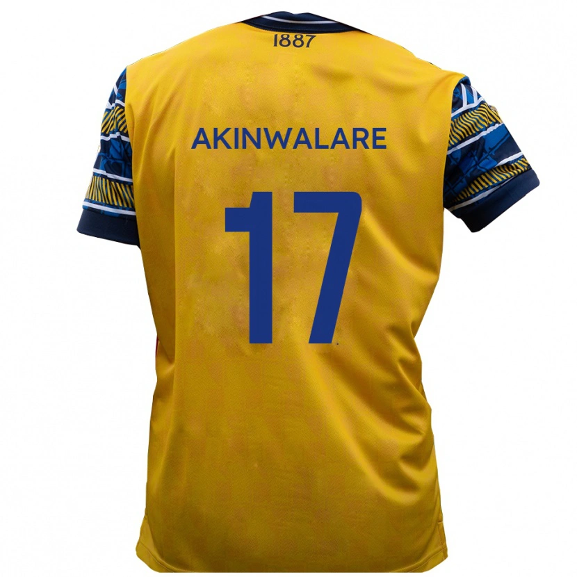 Danxen Kinder Seyi Akinwalare #17 Gelb Schwarz Auswärtstrikot Trikot 2025/26 T-Shirt Schweiz