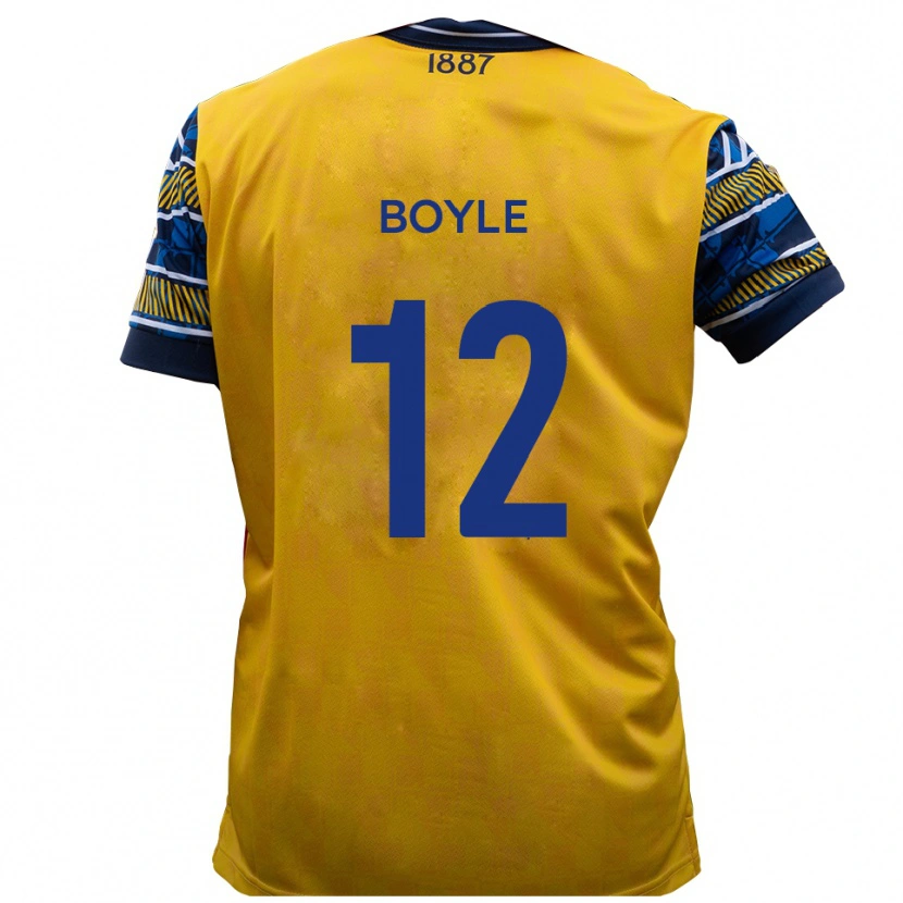 Danxen Kinder Louie Boyle #12 Gelb Schwarz Auswärtstrikot Trikot 2025/26 T-Shirt Schweiz