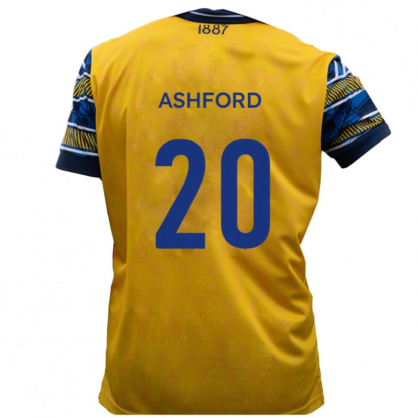 Danxen Kinder Sam Ashford #20 Gelb Schwarz Auswärtstrikot Trikot 2025/26 T-Shirt Schweiz