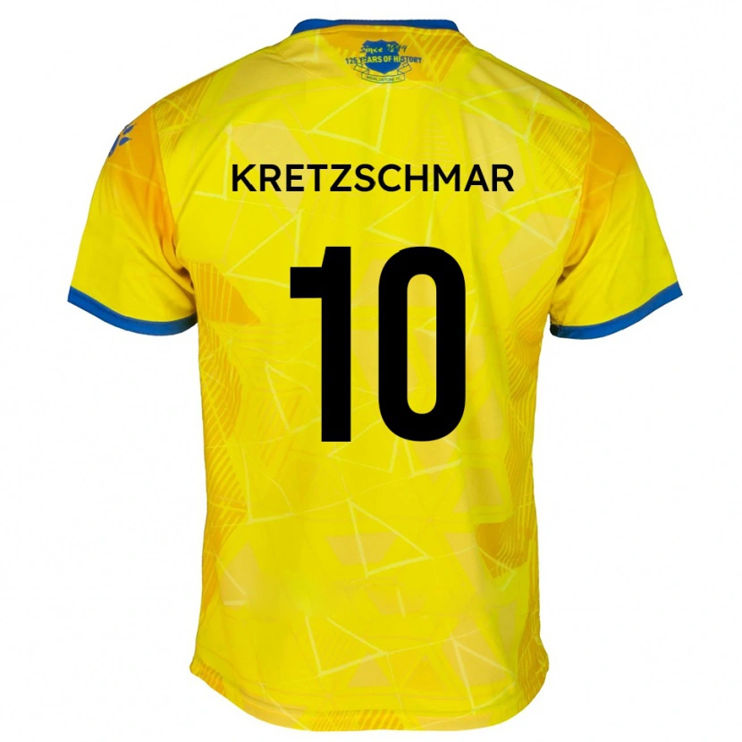 Danxen Kinder Max Kretzschmar #10 Gelb Blau Auswärtstrikot Trikot 2025/26 T-Shirt Schweiz