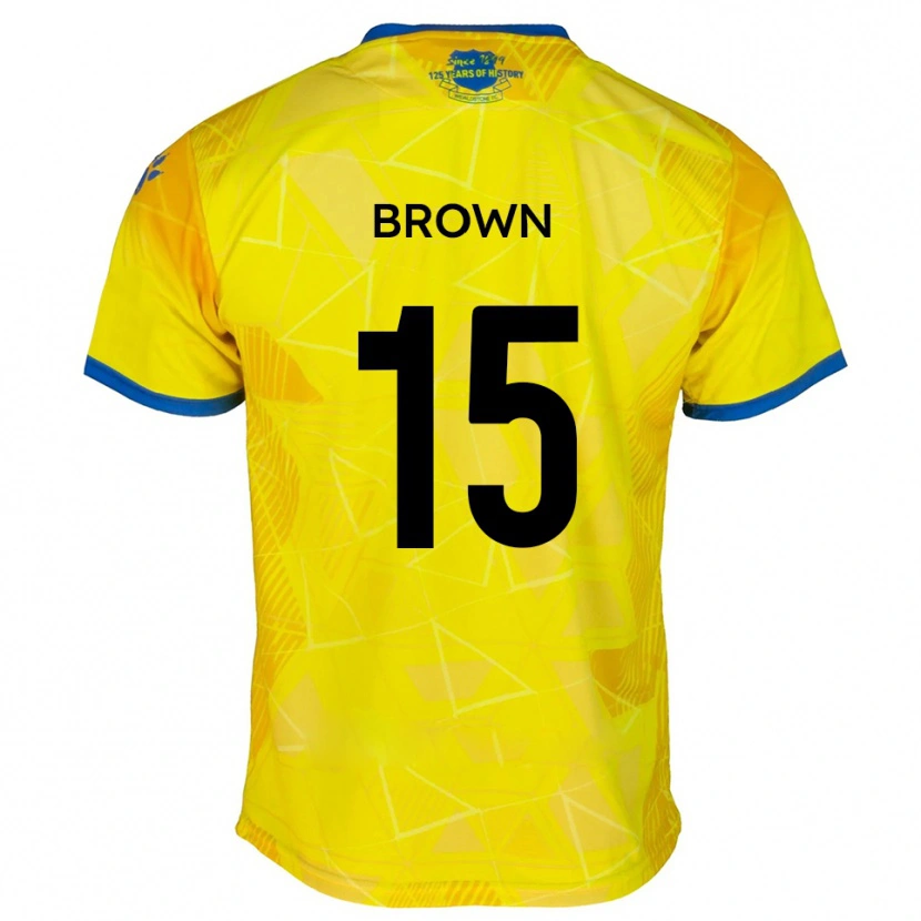 Danxen Kinder Jed Brown #15 Gelb Blau Auswärtstrikot Trikot 2025/26 T-Shirt Schweiz