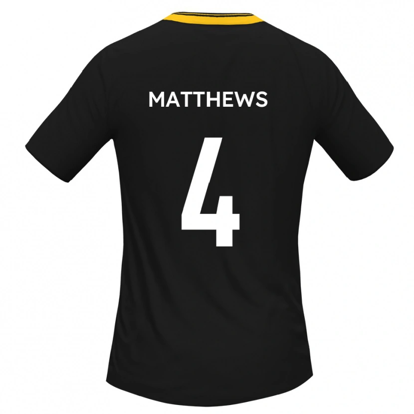 Danxen Kinder Anton Matthews #4 Schwarz Gelb Auswärtstrikot Trikot 2025/26 T-Shirt Schweiz