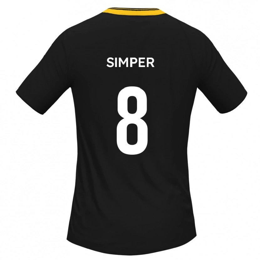 Danxen Kinder Lewis Simper #8 Schwarz Gelb Auswärtstrikot Trikot 2025/26 T-Shirt Schweiz
