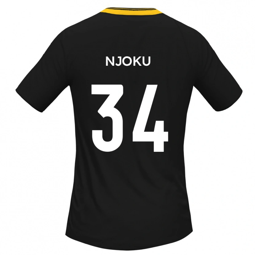 Danxen Kinder Brandon Njoku #34 Schwarz Gelb Auswärtstrikot Trikot 2025/26 T-Shirt Schweiz