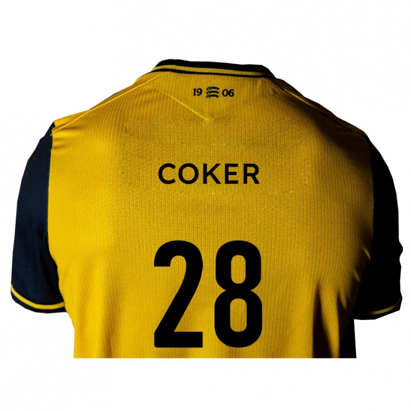 Danxen Kinder Oliver Coker #28 Gelb Schwarz Auswärtstrikot Trikot 2025/26 T-Shirt Schweiz