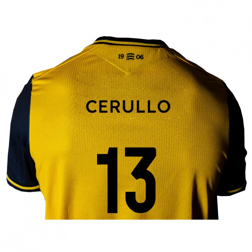 Danxen Kinder Luke Cerullo #13 Gelb Schwarz Auswärtstrikot Trikot 2025/26 T-Shirt Schweiz