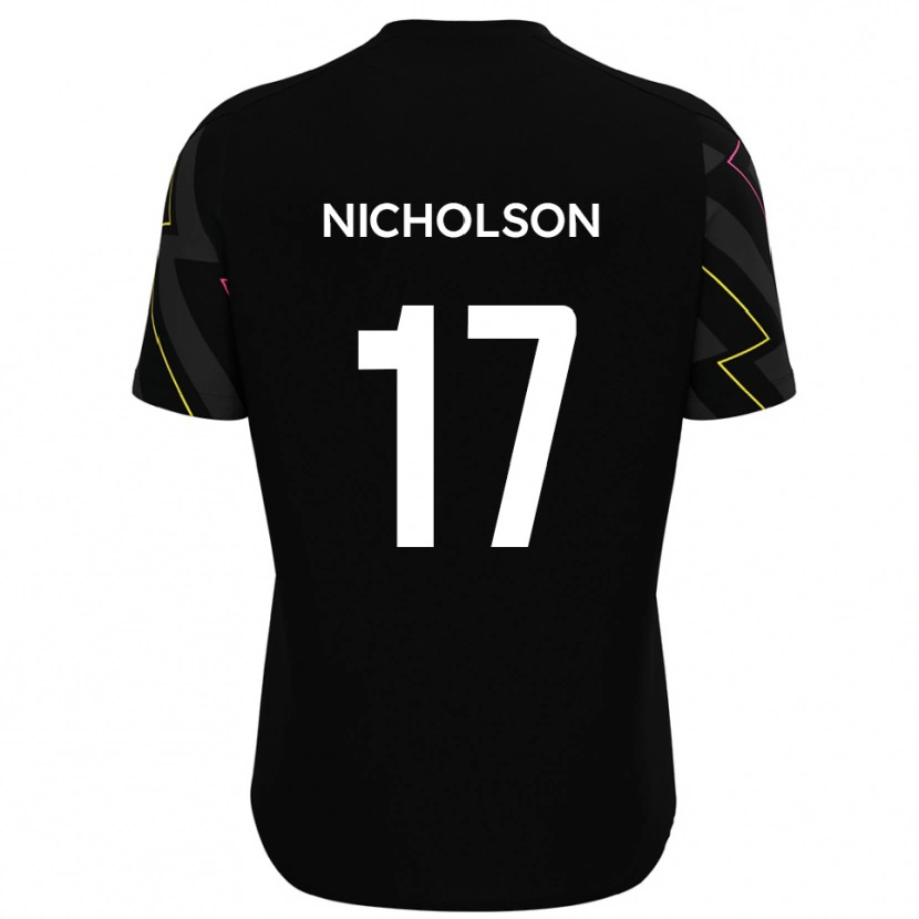 Danxen Kinder Brad Nicholson #17 Schwarz Grau Auswärtstrikot Trikot 2025/26 T-Shirt Schweiz