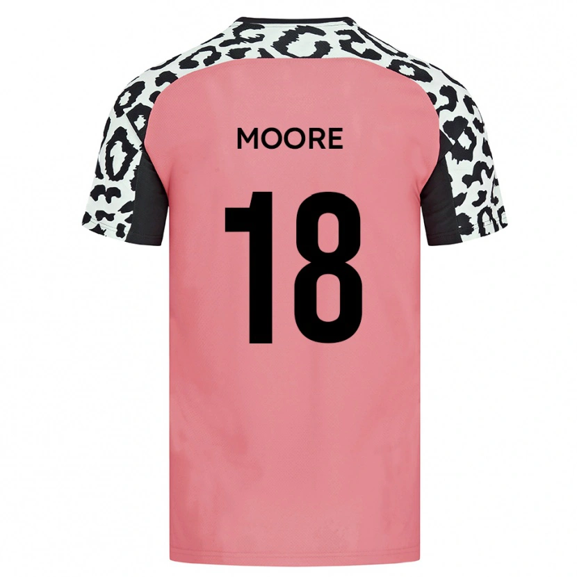 Danxen Kinder Isaac Moore #18 Pink Schwarz Auswärtstrikot Trikot 2025/26 T-Shirt Schweiz