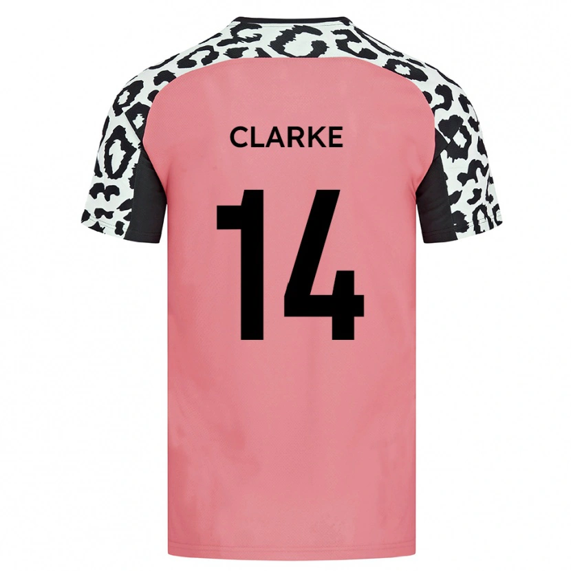 Danxen Kinder Jayden Clarke #14 Pink Schwarz Auswärtstrikot Trikot 2025/26 T-Shirt Schweiz