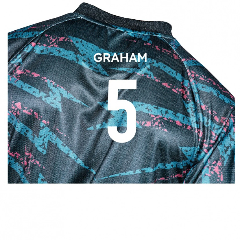 Danxen Kinder Sam Graham #5 Schwarz Marine Auswärtstrikot Trikot 2025/26 T-Shirt Schweiz