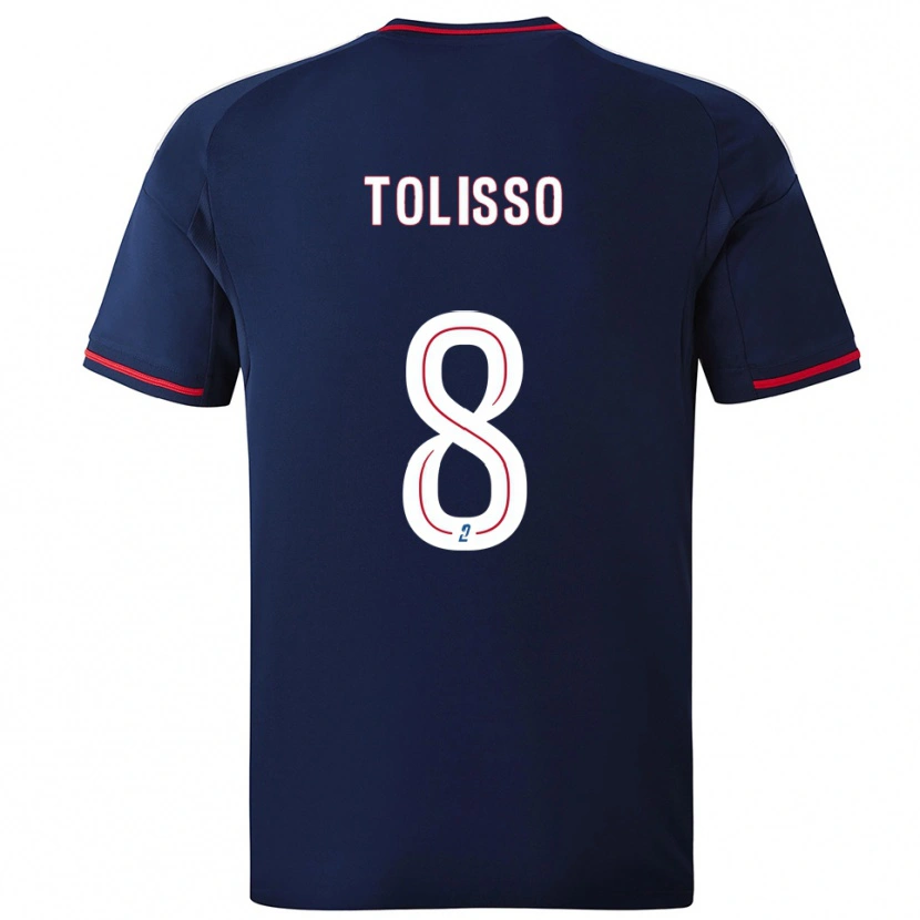 Danxen Kinder Corentin Tolisso #8 Marine Rot Auswärtstrikot Trikot 2025/26 T-Shirt Schweiz