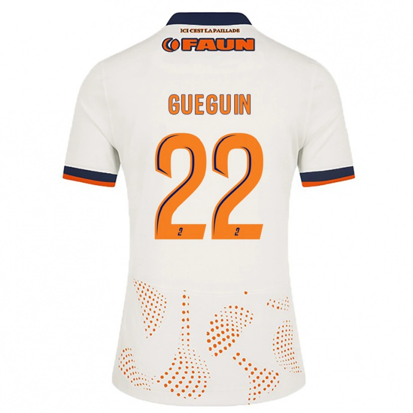 Danxen Kinder Axel Guéguin #22 Weiß Orange Auswärtstrikot Trikot 2025/26 T-Shirt Schweiz