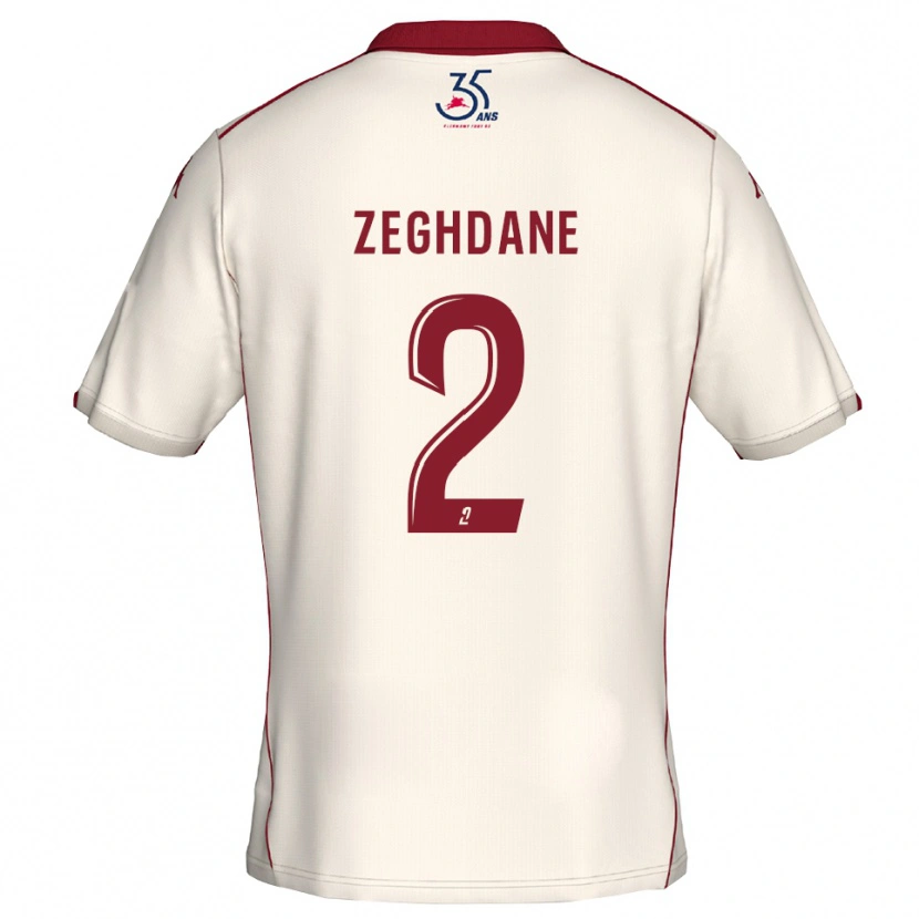 Danxen Kinder Merwan Zeghdane #2 Weiß Burgunder Auswärtstrikot Trikot 2025/26 T-Shirt Schweiz