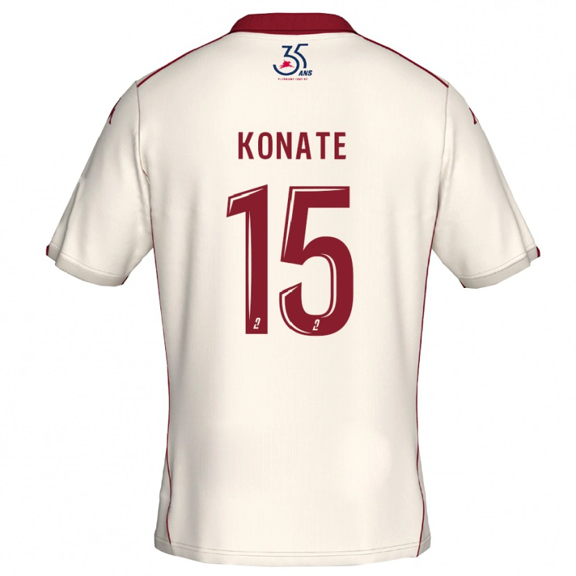 Danxen Kinder Cheick Oumar Konaté #15 Weiß Burgunder Auswärtstrikot Trikot 2025/26 T-Shirt Schweiz