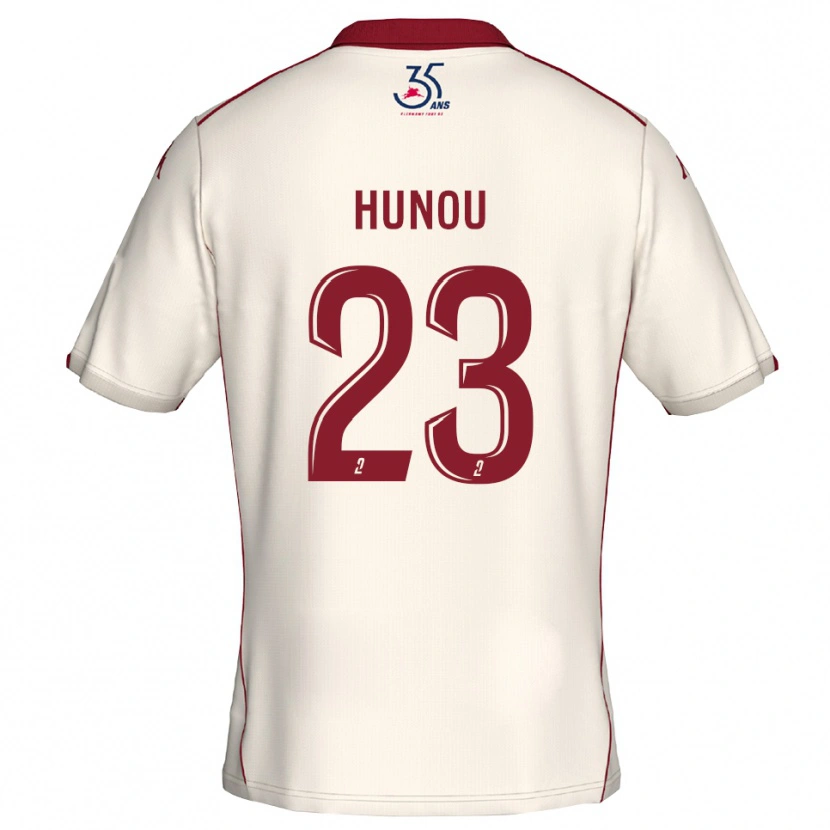 Danxen Kinder Adrien Hunou #23 Weiß Burgunder Auswärtstrikot Trikot 2025/26 T-Shirt Schweiz