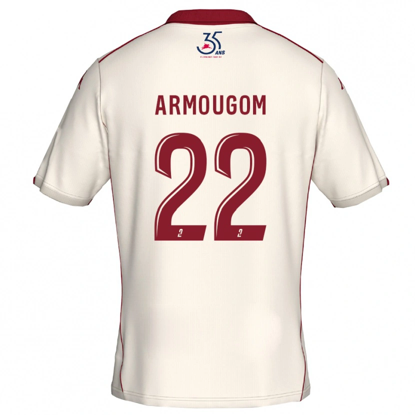 Danxen Kinder Yoël Armougom #22 Weiß Burgunder Auswärtstrikot Trikot 2025/26 T-Shirt Schweiz