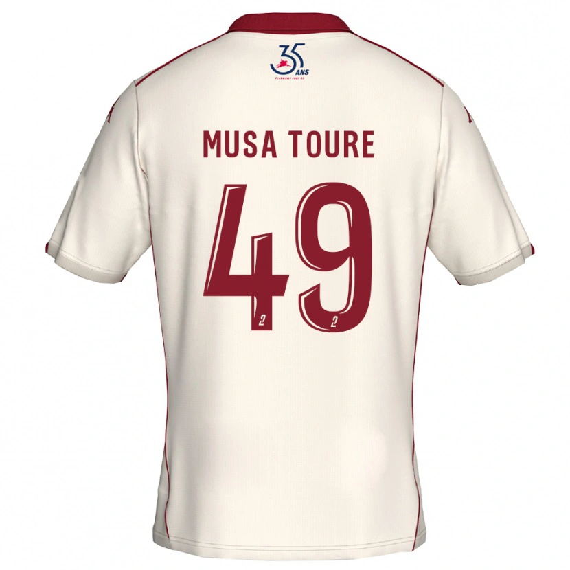 Danxen Kinder Musa Toure #49 Weiß Burgunder Auswärtstrikot Trikot 2025/26 T-Shirt Schweiz