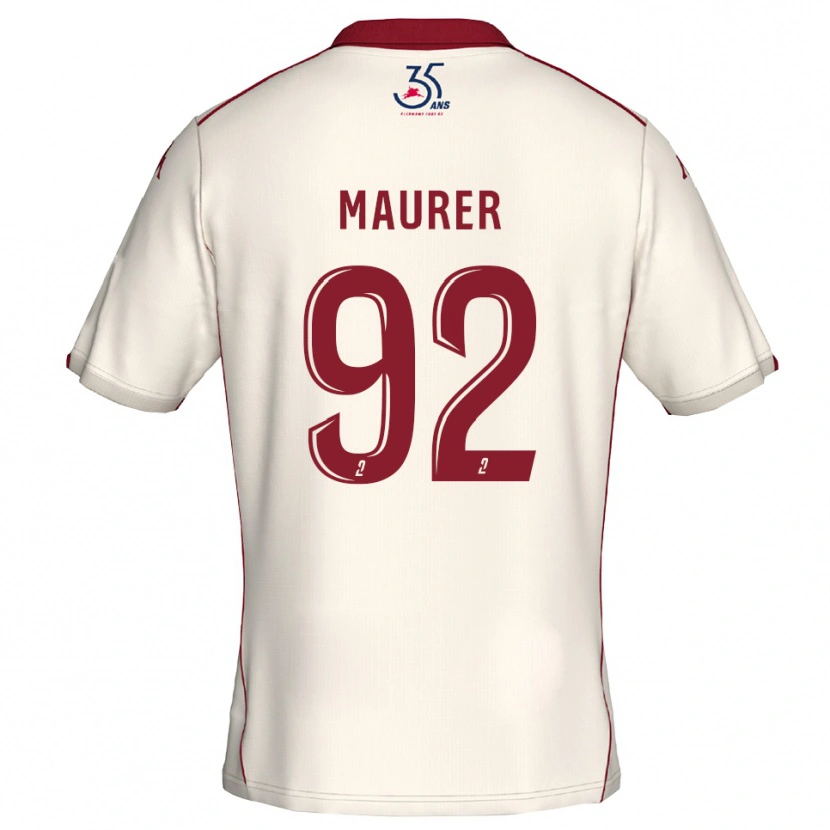 Danxen Kinder Aïman Maurer #92 Weiß Burgunder Auswärtstrikot Trikot 2025/26 T-Shirt Schweiz