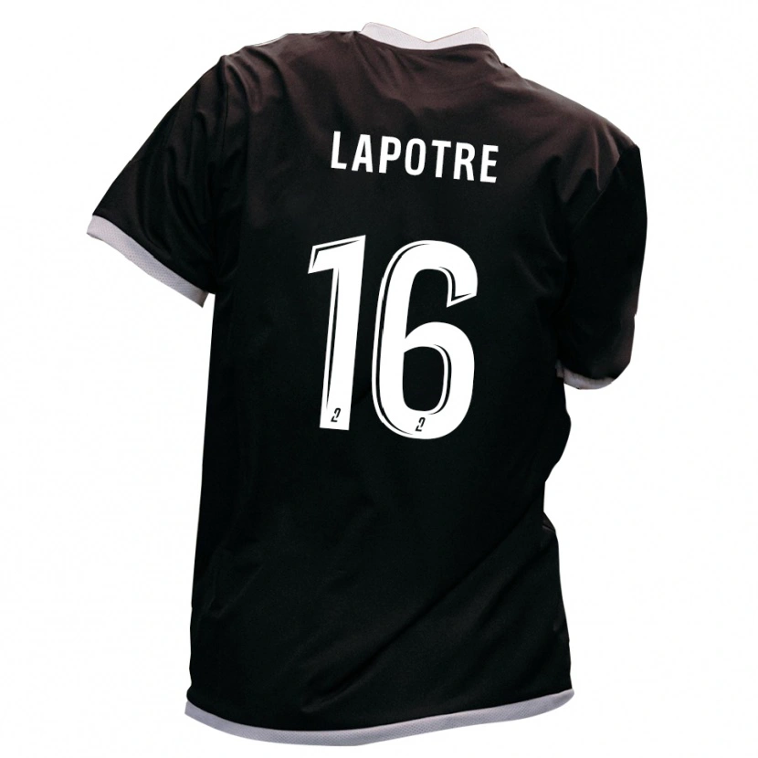 Danxen Kinder Gabriel Lapôtre #16 Schwarz Gold Auswärtstrikot Trikot 2025/26 T-Shirt Schweiz