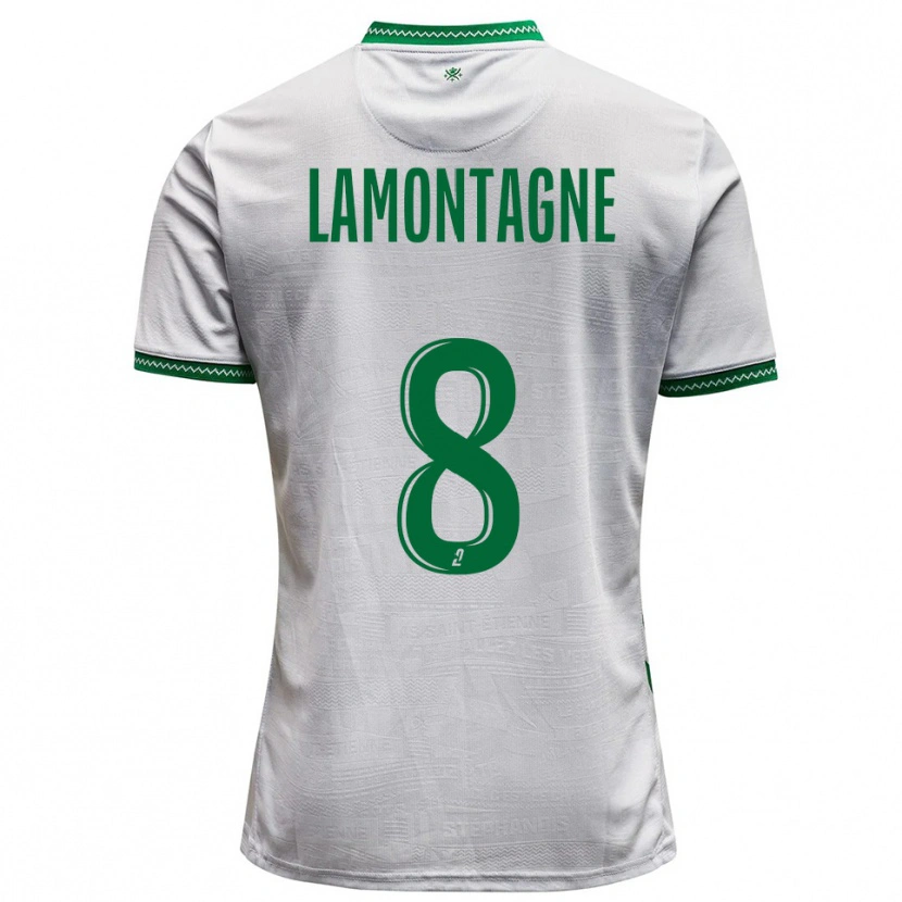 Danxen Kinder Alexandria Lamontagne #8 Weiß Grün Auswärtstrikot Trikot 2025/26 T-Shirt Schweiz
