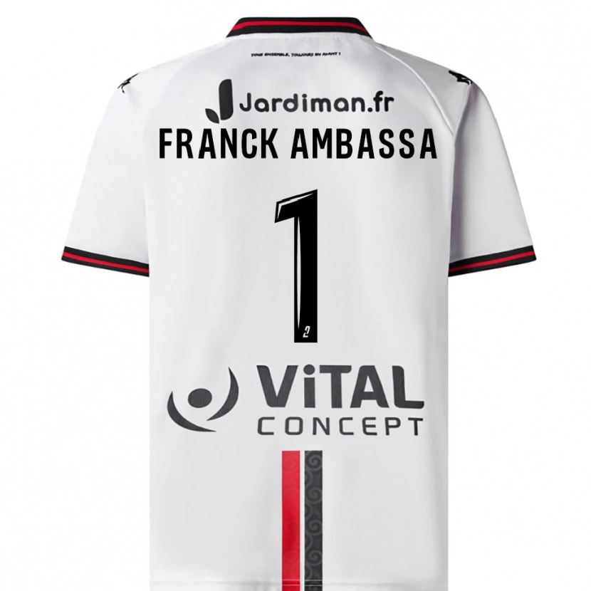 Danxen Kinder Gaspard Franck Ambassa #1 Weiß Rot Auswärtstrikot Trikot 2025/26 T-Shirt Schweiz