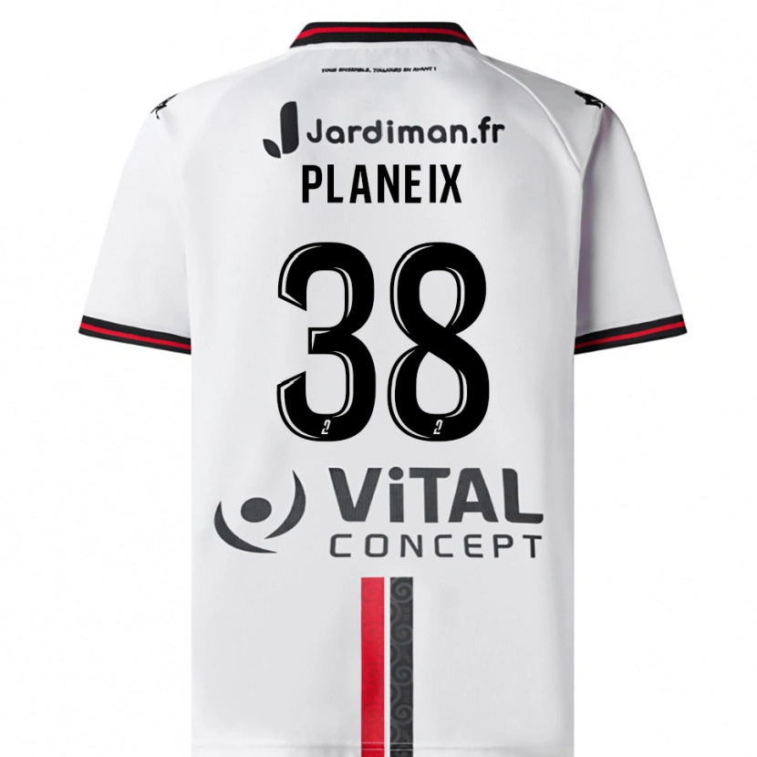 Danxen Kinder Idriss Planeix #38 Weiß Rot Auswärtstrikot Trikot 2025/26 T-Shirt Schweiz