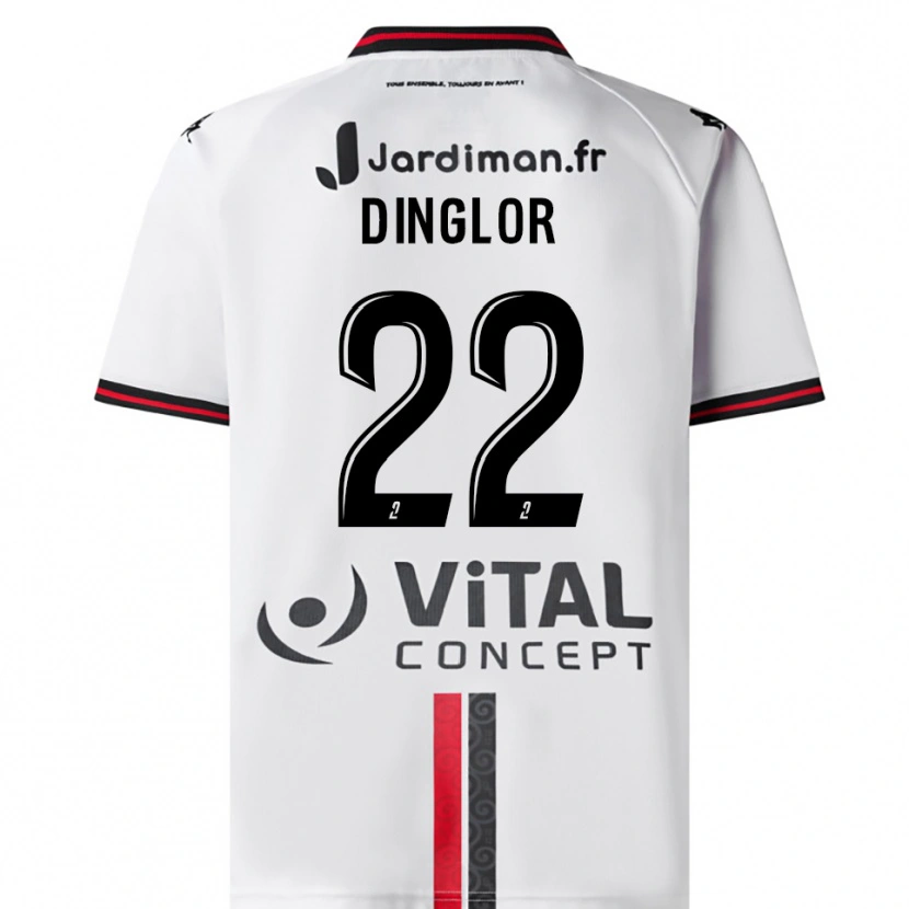 Danxen Kinder Elodie Dinglor #22 Weiß Rot Auswärtstrikot Trikot 2025/26 T-Shirt Schweiz