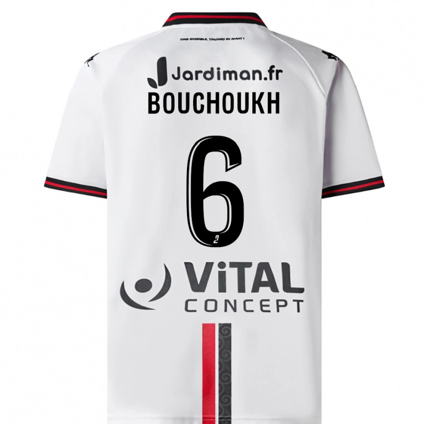 Danxen Kinder Ahmed Bouchoukh #6 Weiß Rot Auswärtstrikot Trikot 2025/26 T-Shirt Schweiz