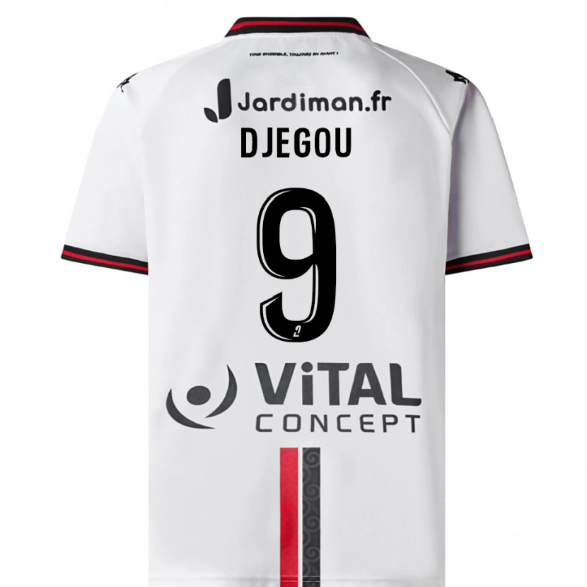 Danxen Kinder Jean-Yves Djegou #9 Weiß Rot Auswärtstrikot Trikot 2025/26 T-Shirt Schweiz