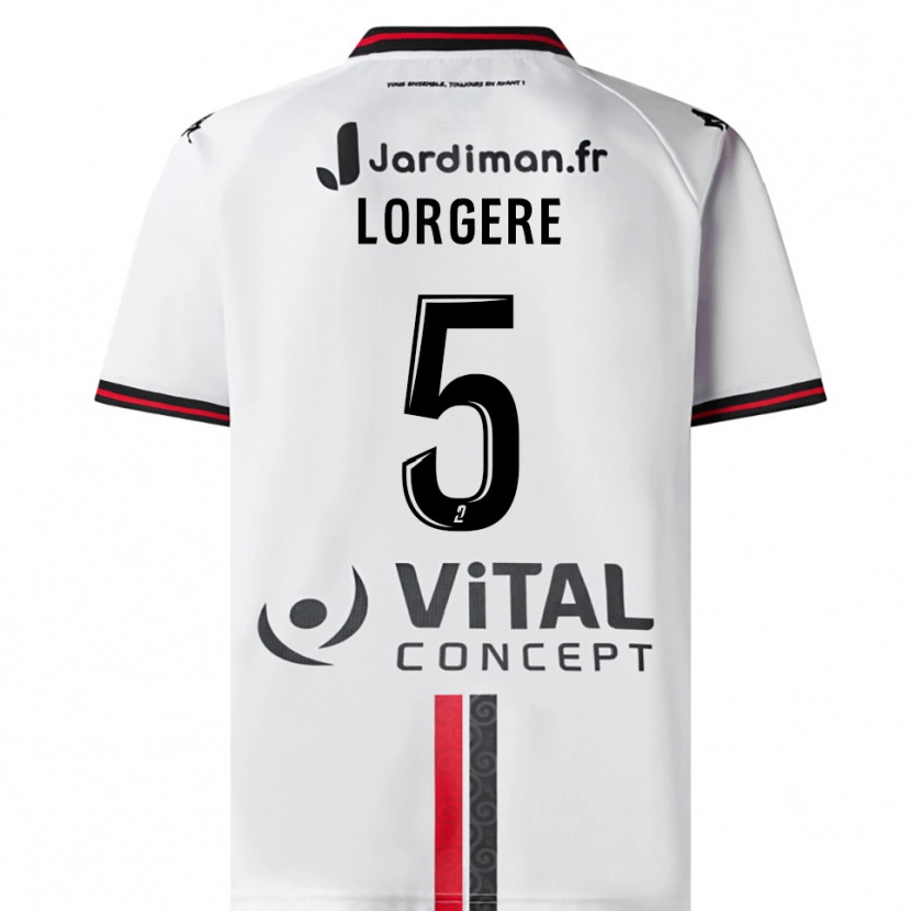 Danxen Kinder Charlotte Lorgere #5 Weiß Rot Auswärtstrikot Trikot 2025/26 T-Shirt Schweiz
