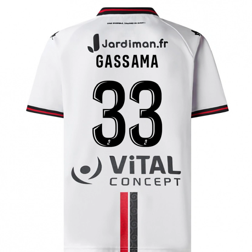Danxen Kinder Eden Gassama #33 Weiß Rot Auswärtstrikot Trikot 2025/26 T-Shirt Schweiz