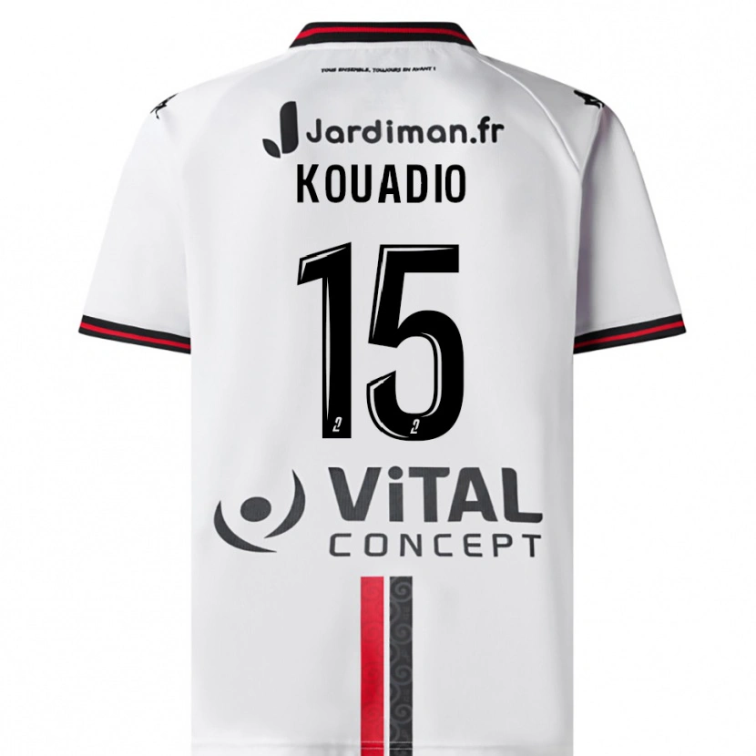 Danxen Kinder Kyan Kouadio #15 Weiß Rot Auswärtstrikot Trikot 2025/26 T-Shirt Schweiz