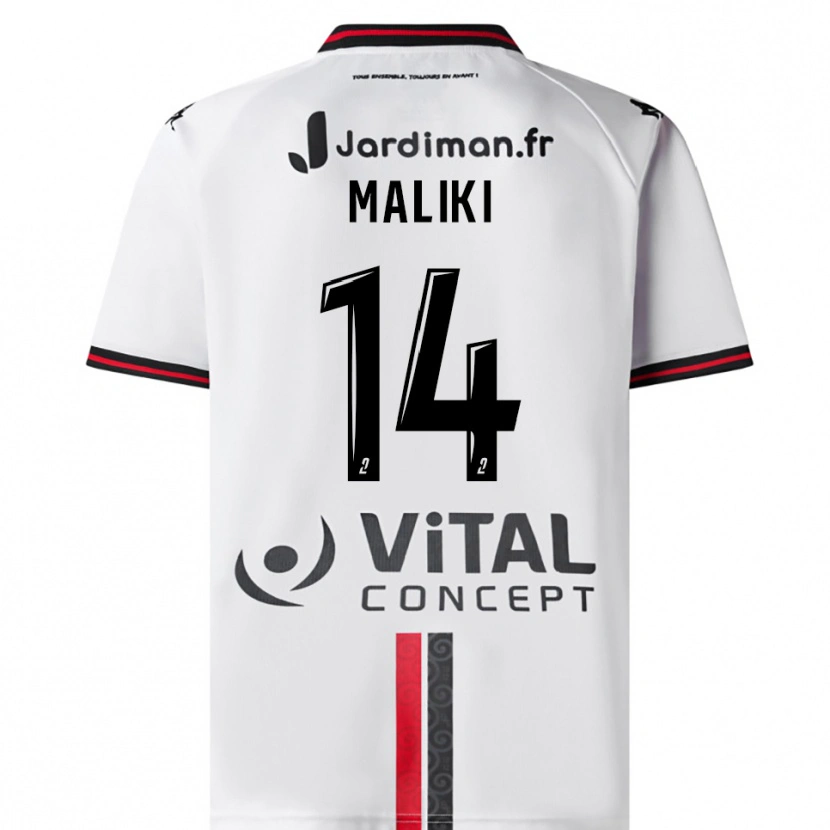 Danxen Kinder Abdou Maliki #14 Weiß Rot Auswärtstrikot Trikot 2025/26 T-Shirt Schweiz