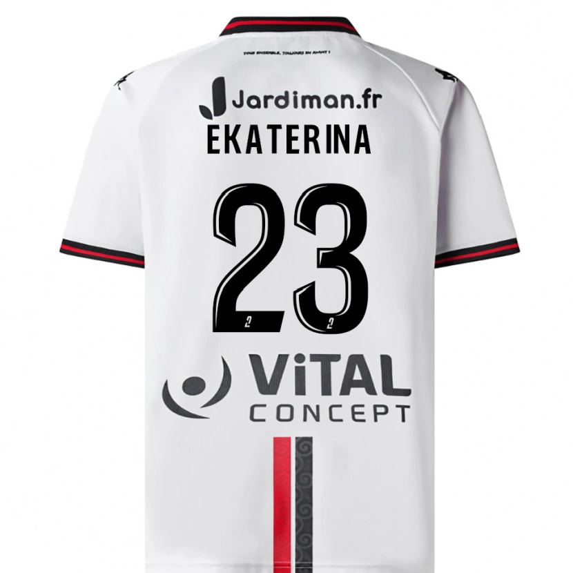 Danxen Kinder Tyrishkina Ekaterina #23 Weiß Rot Auswärtstrikot Trikot 2025/26 T-Shirt Schweiz