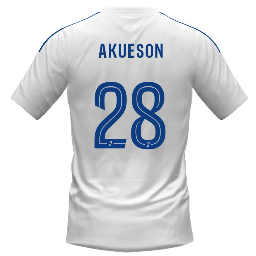 Danxen Kinder Gustave Akueson #28 Weiß Blau Auswärtstrikot Trikot 2025/26 T-Shirt Schweiz