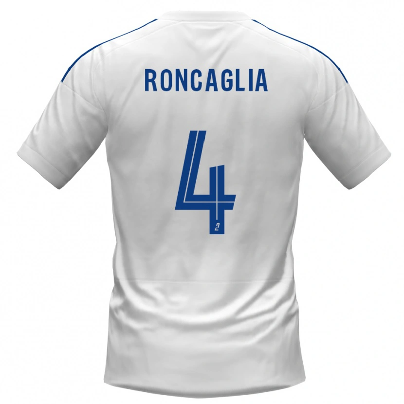 Danxen Kinder Anthony Roncaglia #4 Weiß Blau Auswärtstrikot Trikot 2025/26 T-Shirt Schweiz