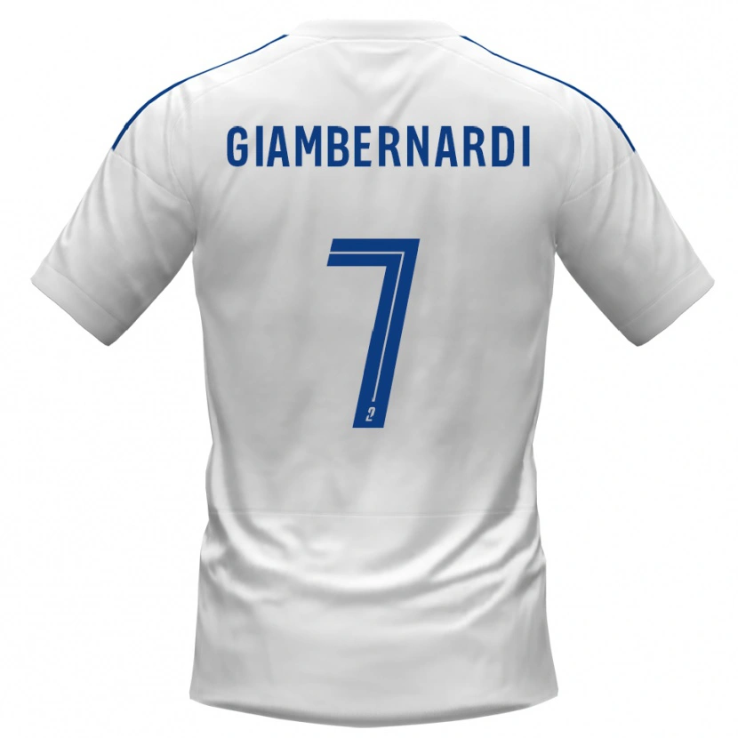 Danxen Kinder Anthony Giambernardi #7 Weiß Blau Auswärtstrikot Trikot 2025/26 T-Shirt Schweiz