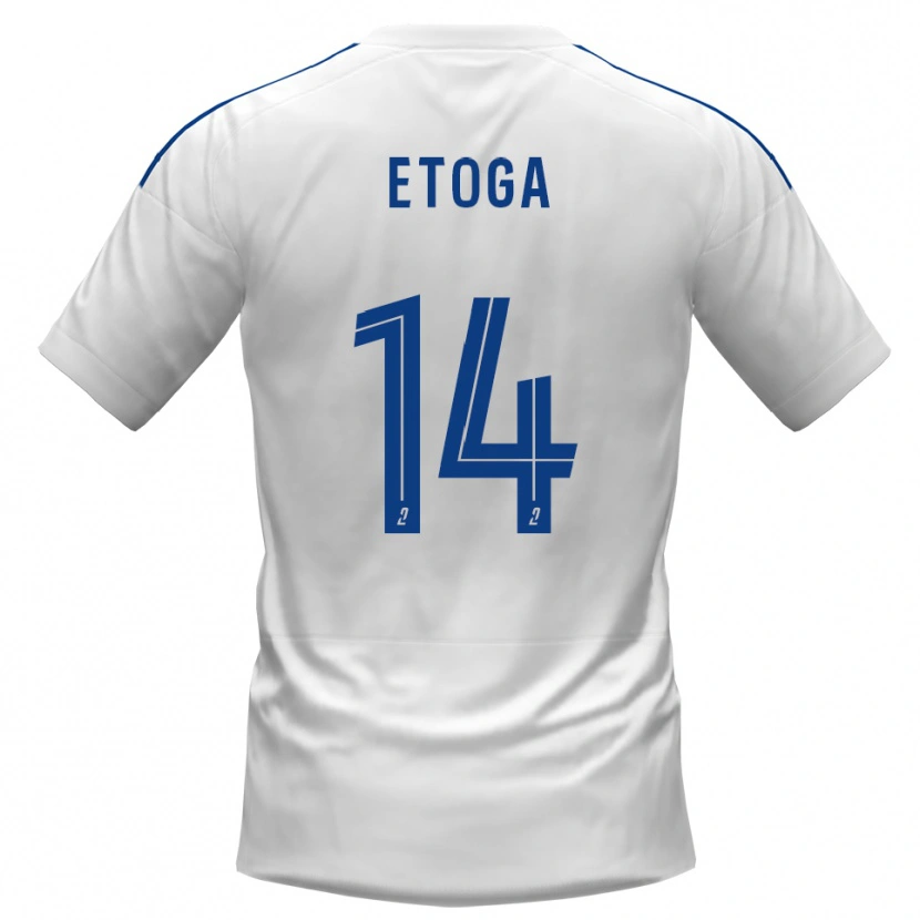 Danxen Kinder Loïc Etoga #14 Weiß Blau Auswärtstrikot Trikot 2025/26 T-Shirt Schweiz