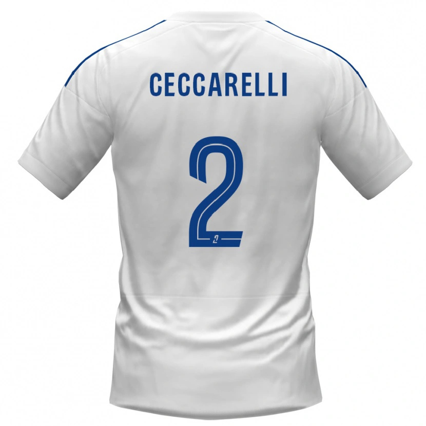 Danxen Kinder Gabriel Ceccarelli #2 Weiß Blau Auswärtstrikot Trikot 2025/26 T-Shirt Schweiz