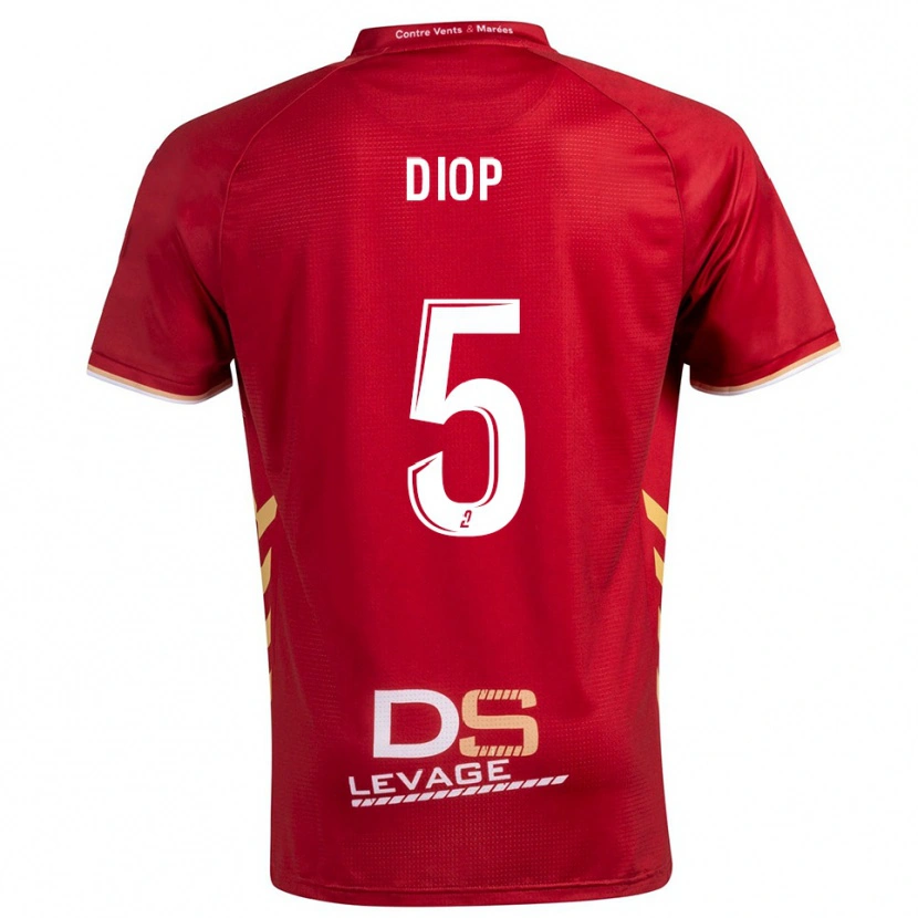 Danxen Kinder Aaron Diop #5 Burgunder Gold Auswärtstrikot Trikot 2025/26 T-Shirt Schweiz