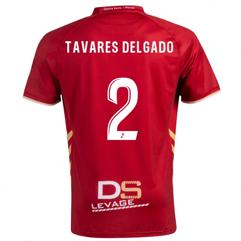 Danxen Kinder Rony Tavares Delgado #2 Burgunder Gold Auswärtstrikot Trikot 2025/26 T-Shirt Schweiz