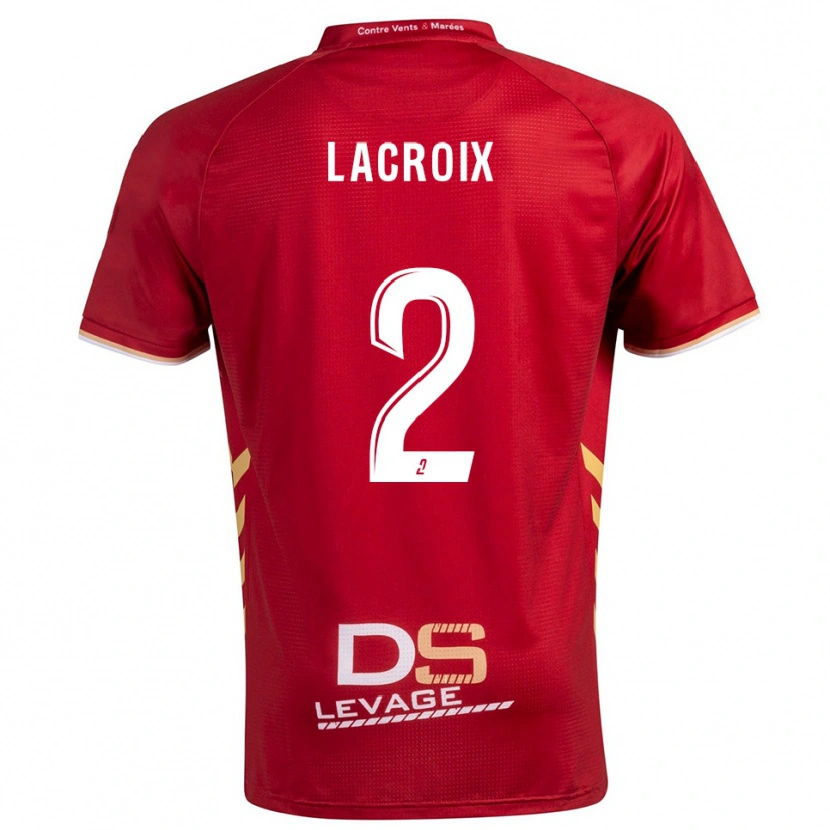 Danxen Kinder Loïs Lacroix #2 Burgunder Gold Auswärtstrikot Trikot 2025/26 T-Shirt Schweiz